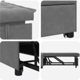 vidaXL Krevet na razvlačenje s kotačem Tamno siva 194 x 50 x 82 cm | shoptok.hr