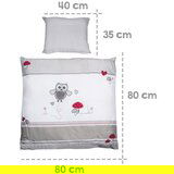 Roba Bijela/siva pamučna dječja posteljina za dječji krevetić 80x80 cm Adam & Eule – | shoptok.hr