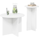  Set pomoćnih stolića s pohranom 2 pcs Bijela Konstruirano drvo | shoptok.hr