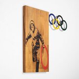 Wallity banksy - 14 WalnutBlack Decorative Wooden Wall Accessory
