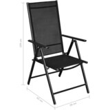  9-dijelni sklopivi vrtni blagovaonski set od aluminija crni | shoptok.hr