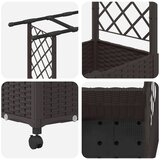  Povišeni krevet s mrežom i krovom Smeđa 124,5 x 40 x 142 cm PP | shoptok.hr