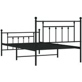 Metalni okvir kreveta uzglavlje i podnožje crni 100x200 cm | shoptok.hr