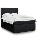 vidaXL Box spring posteljni z vzmetnico črn 140x190 cm blago | Shoptok.si