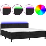  box spring s madracem LED crni 200x200 cm baršun | shoptok.hr