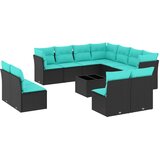 vidaXL 12-delni vrtni komplet sedežnih garnitur z blazinami črne barve poli ratan, (5000294024) | Shoptok.si