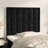 vidaXL Posteljno vzglavje 2 kosa črn 90x5x78/88 cm žamet Cene
