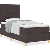 vidaXL Box Spring postelja z vzmetnico temno rjava 100x200 cm tkanina, (22081150) | Shoptok.si