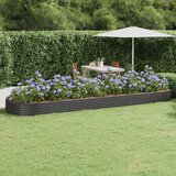 vidaXL Vrtna sadilica od čelika obloženog prahom 523x140x36cm antracit | shoptok.hr