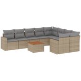Maison Chic Seti vrtnega pohištva - Vrtna garnitura - Vrtni pohištvo set 10-delna z blazinami bež poli ratan, (21819408) | Shoptok.si