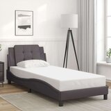 vidaXL Okvir kreveta s LED svjetlima sivi 90 x 200 cm od umjetne kože | shoptok.hr