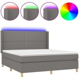  Krevet box spring s madracem LED tamnosivi 160x200 cm tkanina | shoptok.hr