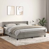  Krevet s oprugama i madracem svjetlosivi 180x200 cm baršunasti | shoptok.hr