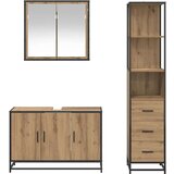 vidaXL Komplet pohištva za kopalnico s predalom 3 pcs artisan hrast | Shoptok.si