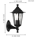 Eglo laterna 4 spoljna zidna lampa/1, e27, crna | Eponuda.com