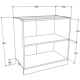 MID.YOU Kuhinjska Spodnja Omarica Esilo, Hrast, Bela | Shoptok.si