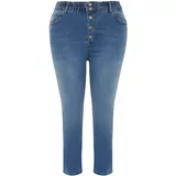 Trendyol Curve Blue Elastic Waist Stretchy Skinny Jeans