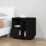 Noćni ormarići 2 kom crni 50 x 34 x 50 cm od masivne borovine | Eponuda.com