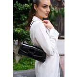 Madamra Women's Black Shiny Patent Leather Diana Rectangle Clamshell Bag - cene
