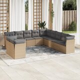 vidaXL 11-dijelni set vrtnih sofa od poliratana s jastucima bež | shoptok.hr