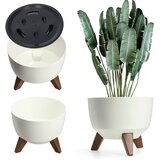 KADAX cvetlični lonec 24 cm pokrov + vstavljive noge stojalo za rože bela, (5000350921) | Shoptok.si
