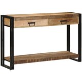 vidaXL Konzolna miza Rjava, Črna Trden mangov les, železo 120 x 33 x 75 cm | Shoptok.si