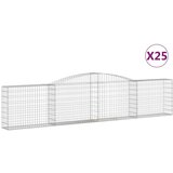  Obokane gabion košare 25 kosov 400x30x80/100 cm cinkano železo, (21000500) | Shoptok.si