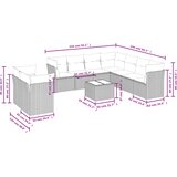  10-dijelni set vrtnih sofa s jastucima crni od poliratana | shoptok.hr