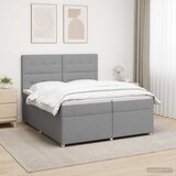 Boxspring krevet s madracem Svjetlosiva 200 x 200 cm Tkanina | shoptok.hr