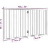  Sklopiva vrata za pse, 2 panela, crna, 160 cm, drvo topole | shoptok.hr