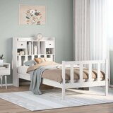 Knjižna postelja brez vzmetnice bela 75x190 cm trdna borovina, (21670809) | Shoptok.si