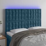  LED uzglavlje tamnoplavo 144x5x118/128 cm baršunasto | shoptok.hr