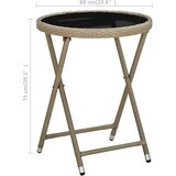  Stolić za čaj bež 60 cm od poliratana i kaljenog stakla | shoptok.hr