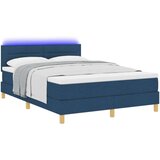  Modra postelja z vzmetnico in LED 140x190 cm tkanina, (22084027) | Shoptok.si