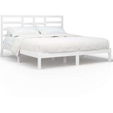  Posteljni okvir bel iz trdnega lesa 200x200 cm, (20647393) | Shoptok.si
