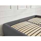 Bobochic Paris Temno siva oblazinjena zakonska postelja s prostorom za shranjevanje/brez vzglavja z letvenim dnom 160x200 cm Inera – | Shoptok.si