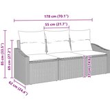  Set sofe 3 kom. Smeđa poliratan | shoptok.hr