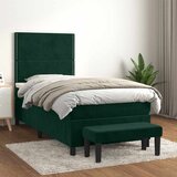 Box spring krevet s madracem tamnozeleni 100x200 cm baršunasti | Eponuda.com