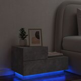 vidaXL Nočna omarica z LED lučkami betonsko siva 70x36x40,5 cm Cene
