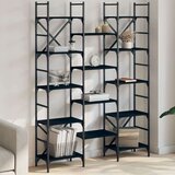 Police za knjige crne 127 5 x 28 5 x 172 5 cm konstruirano drvo | shoptok.hr