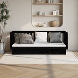 The Living Store Dnevna postelja črna 90x190 cm trdna borovina - Dnevna Postelja, (21509156) | Shoptok.si
