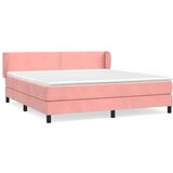  Box spring postelja z vzmetnico roza 160x200 cm žamet, (20894781) | Shoptok.si