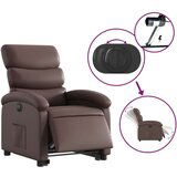  Električni naslanjač s funkcijo vstajanja rjavo umetn | Shoptok.si