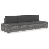 vidaXL Sekcijski kavč trosed poli ratan siv | Shoptok.si