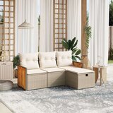 vidaXL 4-dijelni set vrtnih sofa s jastucima bež od poliratana | shoptok.hr