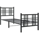  The Living Store Kovinski posteljni okvir z vzglavjem in vznožjem črn 80x200 cm - Posteljni Okvir, (21446100) | Shoptok.si