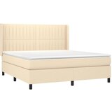  Krevet box spring s madracem LED krem 180x200 cm od tkanine | shoptok.hr