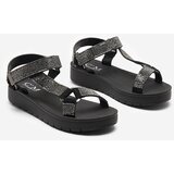 Resti Women's sandals with zircons in black Qroc- Footwear Cene