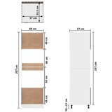 Ormarić Omarica za mikrovalovno pečico bela 60x57x207 cm iverna plošča | Shoptok.si