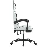  Vrtljivi gaming stol z oporo za noge belo in črno umetno usnje, (21377651) | Shoptok.si